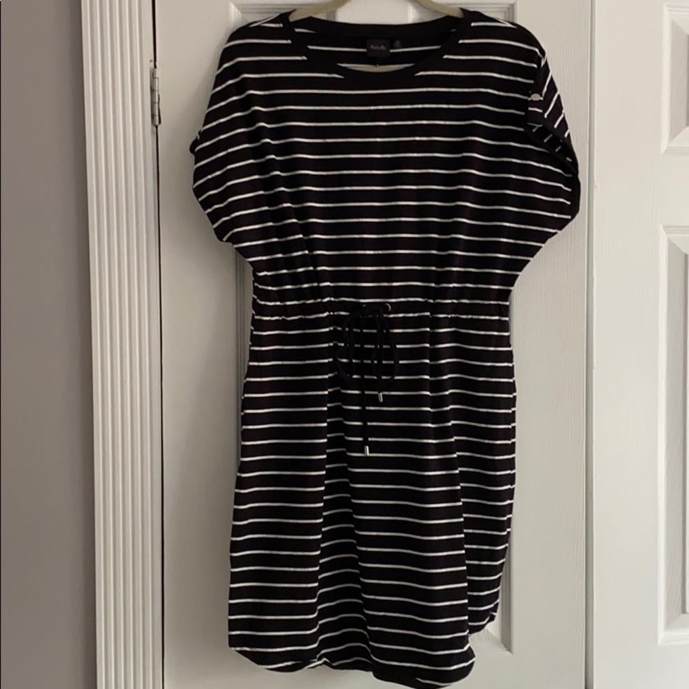 Black and white stripe dress